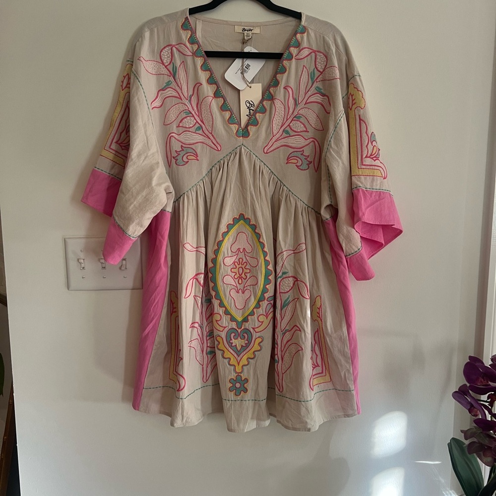 Bohemian Embroidered Tunic Dress